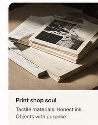 Print materials and a tactile workspace